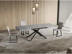 Mesa extensible 90x120/224 cm Niket cemento patas antracita