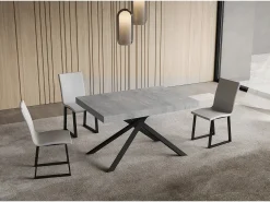 Mesa extensible 90x130/390 cm Niket Cemento patas Antracita