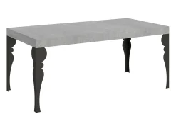 Mesa extensible 200/304x90 cm Paxon cemento patas antracita