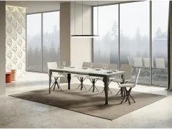 Mesa extensible 180/440x90 cm Paxon Evolution fresno blanco estructura et patas antracita