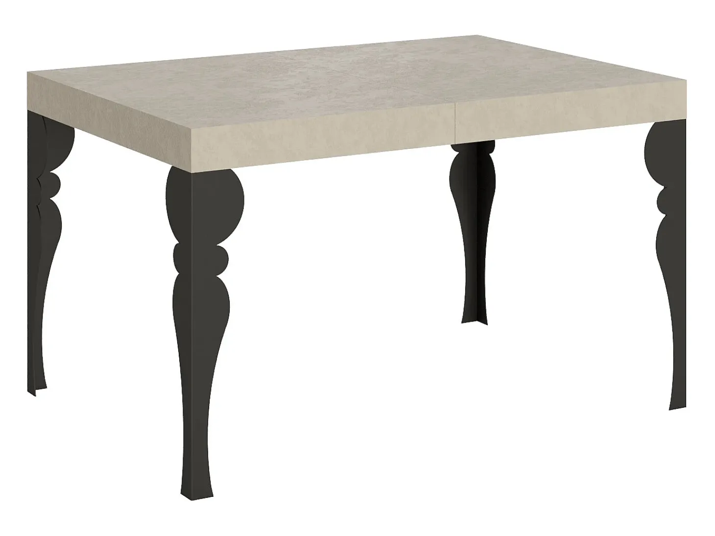 Mesa extensible 120/204x80 cm Paxon cachemira patas antracita
