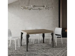 Mesa extensible 90x140/244 cm Paxon Premium gris paloma patas antracita
