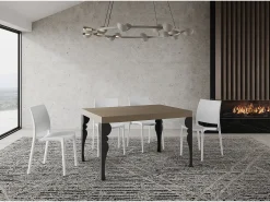 Mesa extensible 90x140/244 cm Paxon Premium gris paloma patas antracita