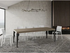 Mesa extensible 90x140/244 cm Paxon Premium gris paloma patas antracita