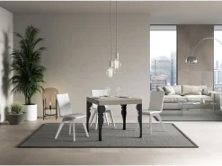Mesa extensible 90/246x90 cm Paxon cachemira patas antracita