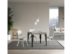 Mesa extensible 90/246x90 cm Paxon cachemira patas antracita