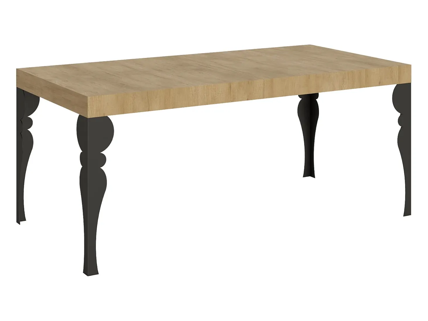 Mesa extensible 200/460x90 cm Paxon roble natural patas antracita