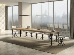 Mesa extensible 90x200/460 cm Paxon Premium Roble Natural estructura Antracita