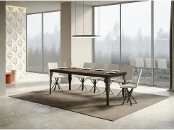 Mesa extensible 90x200/304 cm Paxon Premium Nogal estructura Antracita