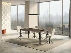 Mesa extensible 90x200/304 cm Paxon Premium Nogal estructura Antracita
