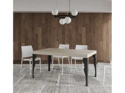 Mesa extensible 160/244x80 cm Paxon cachemira patas antracita