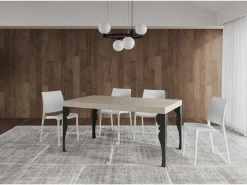 Mesa extensible 160/244x80 cm Paxon cachemira patas antracita