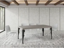 Mesa extensible 90x200/304 cm Paxon cachemira patas antracita