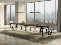 Mesa extensible 180/440x90 cm Paxon Evolution nogal estructura et patas antracita