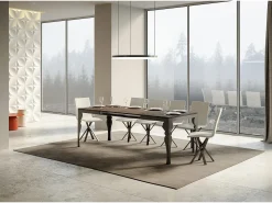 Mesa extensible 120/380x90 cm Paxon Evolution nogal estructura et patas antracita