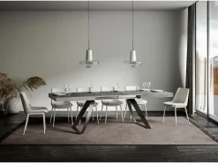 Mesa extensible 90x160/264 cm Proxy Cemento estructura Antracita