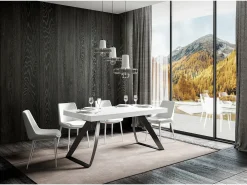 Mesa extensible 90x200/460 cm Proxy Premium Fresno Blanco estructura Antracita