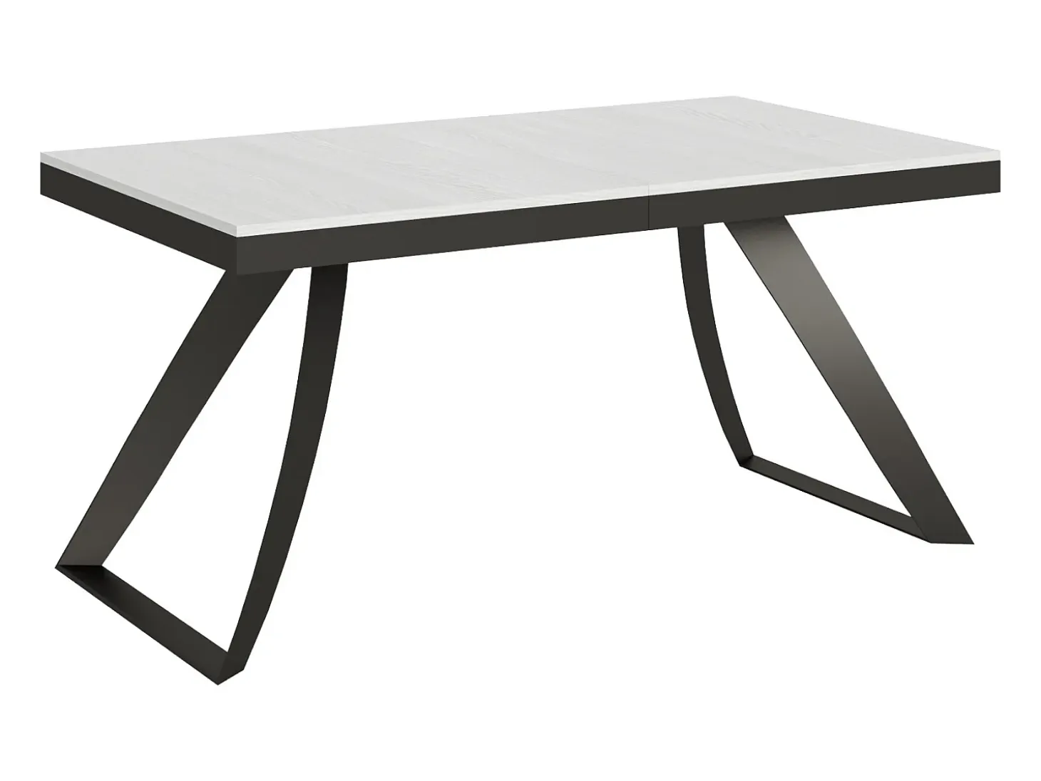 Mesa extensible 90x160/264 cm Proxy Evolution Fresno Blanco estructura Antracita