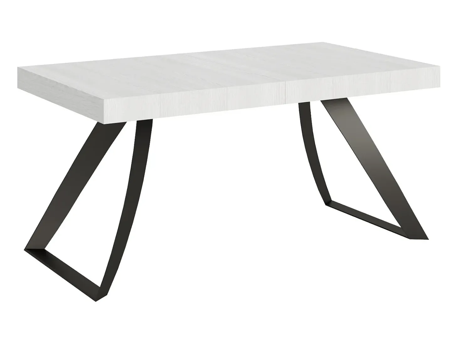 Mesa extensible 90x160/420 cm Proxy Fresno Blanco estructura Antracita