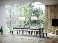 Mesa extensible 90x180/284 cm Rio Cemento estructura Antracita