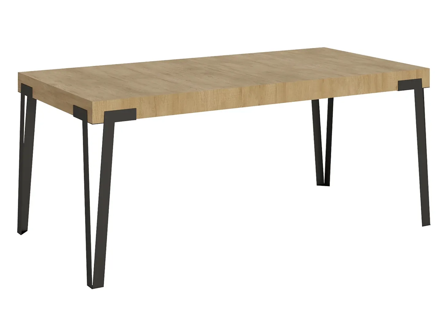 Mesa extensible 90x180/284 cm Rio Roble Natural estructura Antracita