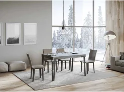 Mesa extensible 90x140/244 cm Rio Cemento estructura Antracita