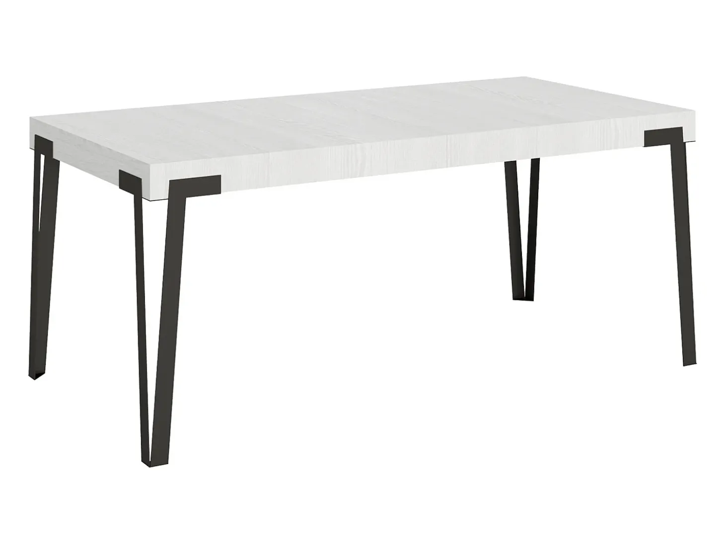 Mesa extensible 90x180/284 cm Rio Fresno Blanco estructura Antracita