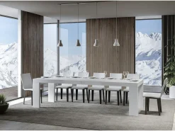 Mesa extensible 90x160/420 cm Roxell Premium Fresno Blanco