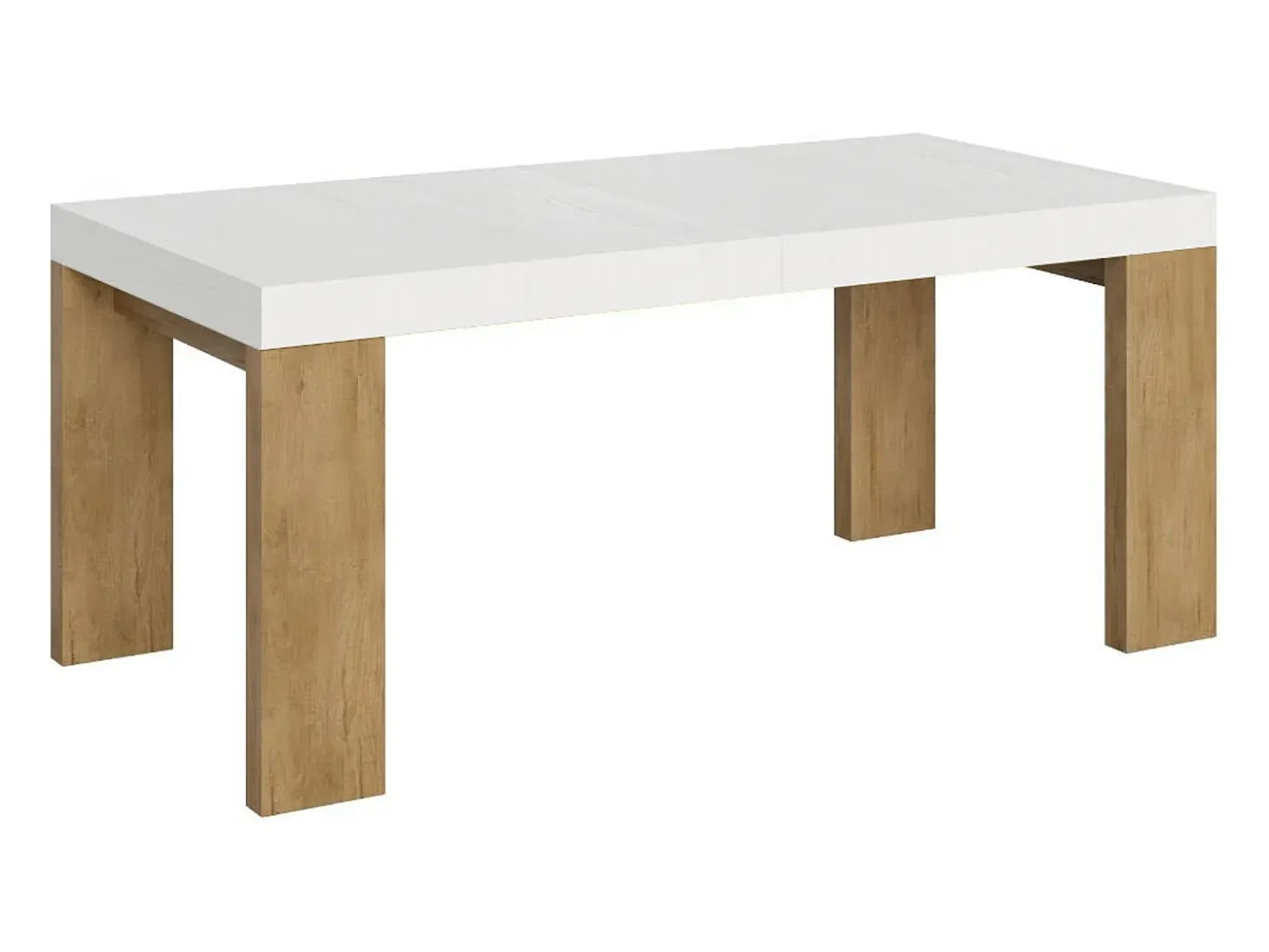 Mesa extensible 90x180/284 cm Roxell Mix Tapa Fresno Blanco - Patas Roble Nature