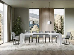 Mesa extensible 180/440x90 cm Spimbo fresno blanco