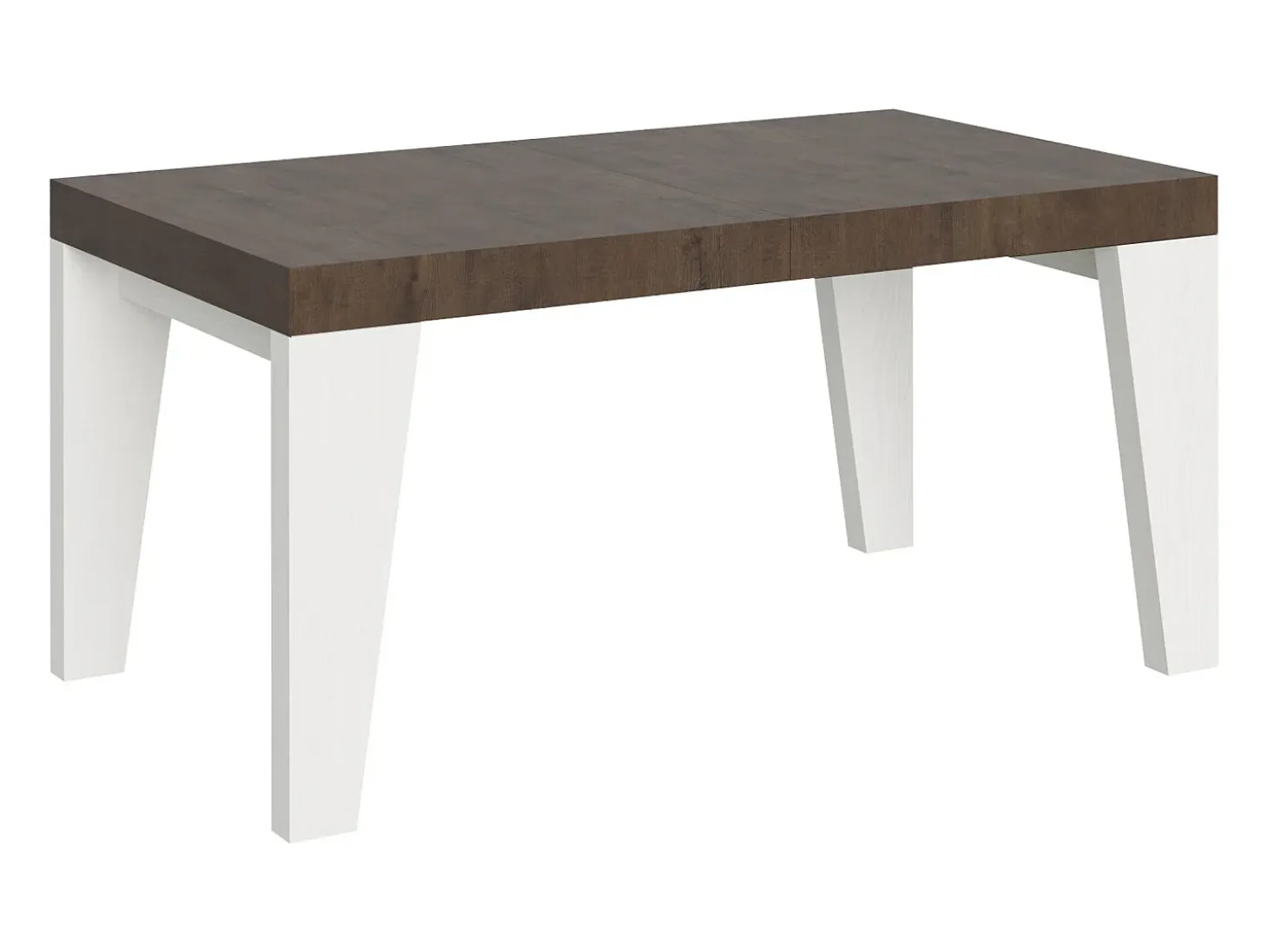 Mesa extensible 90x160/420 cm Tapa Naxy Mix Nogal - Patas Fresno Blanco