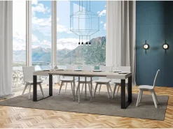 Mesa extensible 90/246x90 cm Tecno cachemira patas antracita