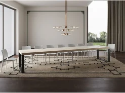 Mesa extensible 90x200/460 cm Tecno Premium Cachemira patas antracita