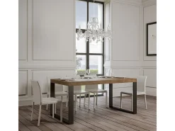 Mesa extensible 200/460x90 cm Tecno nogal patas antracita