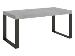 Mesa extensible 180/284x90 cm Tecno cemento patas antracita
