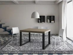 Mesa extensible 140/400x90 cm Tecno gris paloma patas antracita