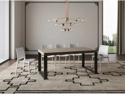 Mesa extensible 90x200/460 cm Tecno Premium gris paloma patas antracita
