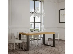 Mesa extensible 180/440x90 cm Tecno roble natural patas antracita