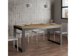 Mesa extensible 120/224x90 cm Tecno Evolution roble natural estructura et patas antracita