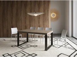 Mesa extensible 90x160/420 cm Tecno Premium gris paloma patas antracita