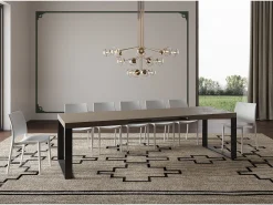 Mesa extensible 180/440x90 cm Tecno gris paloma patas antracita