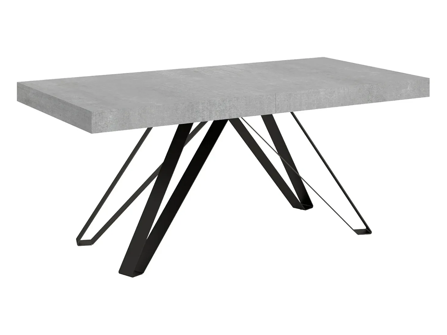 Mesa extensible 180/440x90 cm Terium efecto cemento patas antracita