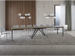 Mesa extensible 160/420X90 cm Terium gris paloma patas antracita