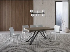 Mesa extensible 160/420X90 cm Terium gris paloma patas antracita