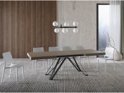 Mesa extensible 160/420X90 cm Terium gris paloma patas antracita
