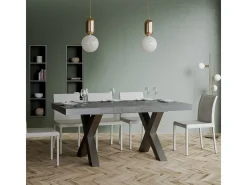 Mesa extensible 90x200/460 cm Traffic Cemento estructura Antracita