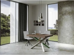 Mesa extensible 90x140/400 cm Volantis Premium Nogal estructura multicolor 4/A