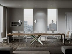 Mesa extensible 90x140/400 cm Volantis Premium Nogal estructura multicolor 4/A