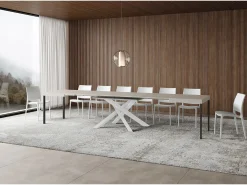 Mesa extensible 90x120/380 cm Volantis estructura blanca cachemira