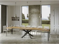 Mesa extensible 140/400x90 cm Volantis roble natural patas antracita